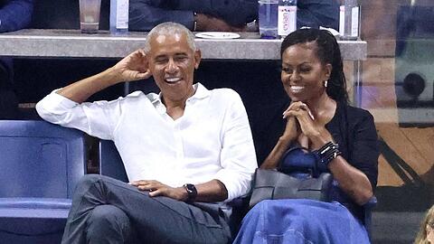 Barack und Michelle Obama hatten sichtlich Freude bei ihrem US-Open-Besuch.