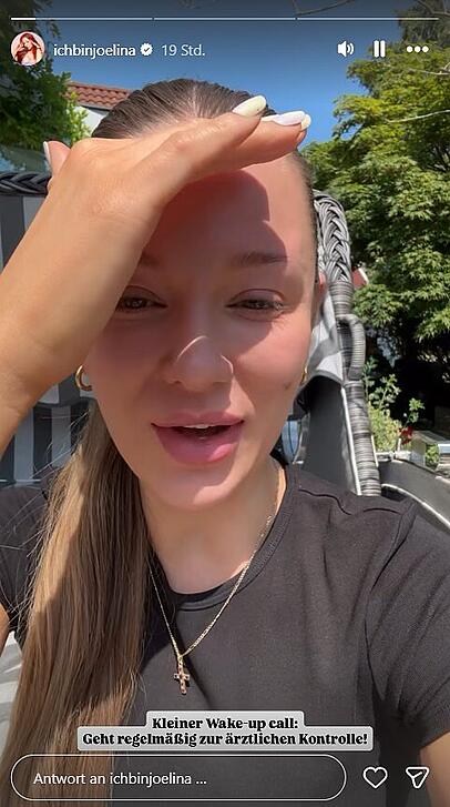 Joelina Drews spricht online über einen Arztbesuch und neue Befunde. Joelina Drews spricht online über einen Arztbesuch und neue Befunde.