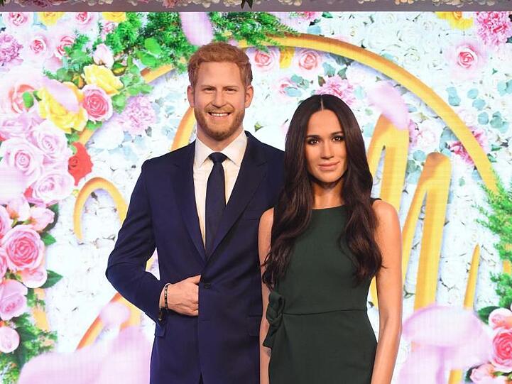 Noch friedlich vereint: Die Wachsfiguren von Prinz Harry und Herzogin Meghan.
