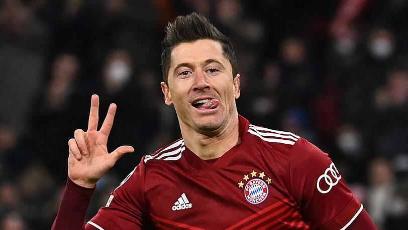 Bayern-Star Robert Lewandowski erzielte die ersten drei Tore gegen RB Salzburg.