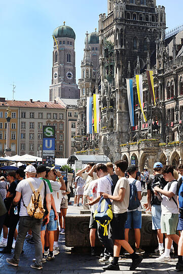 Full House auf dem Marienplatz – ein Muss für Touristen.