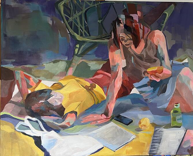 „Erzähl mir mehr“ lautet der Titel dieser aktuellen Acryl-Arbeit von Waltraud Morawitz. „Erzähl mir mehr“ lautet der Titel dieser aktuellen Acryl-Arbeit von Waltraud Morawitz.
