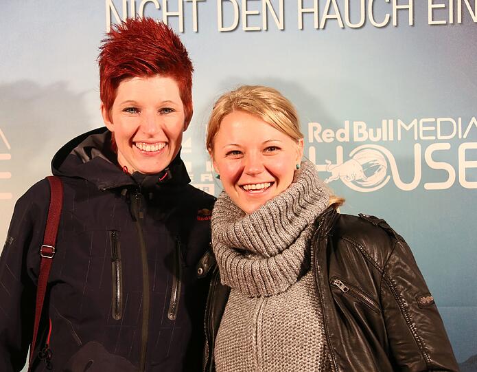 Gössner auf dem roten Teppich mit Anja Huber, der Frau von Speedkletterer Thomas Huber.