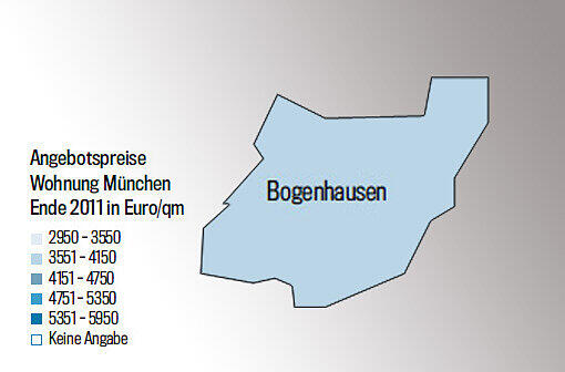 Die Quadratmeterpreise in den Stadtvierteln. Je dunkler das blau, desto teurer die Wohnungen. Alles unter 4000 Euro ist heute günstig. Checken Sie Ihr Viertel. Einfach weiterklicken!