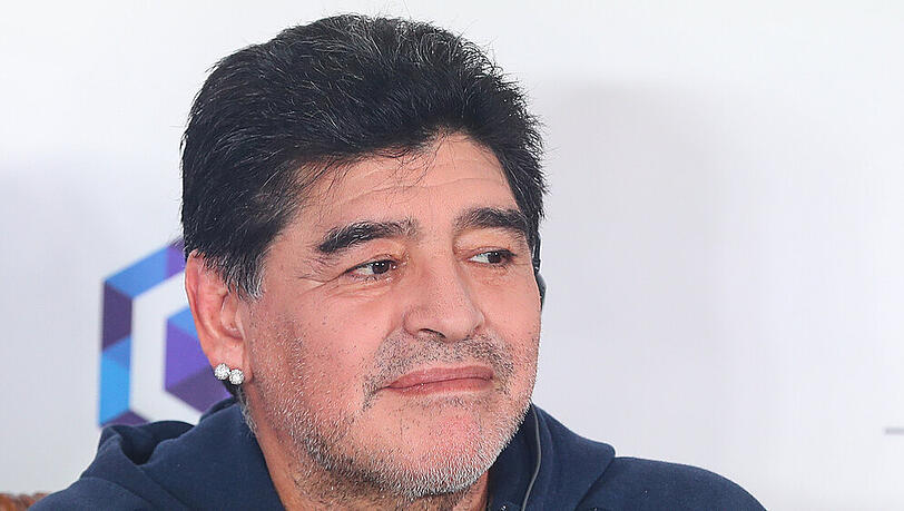 Fußball-Legende Diego Maradona bei einer Pressekonferenz Fußball-Legende Diego Maradona bei einer Pressekonferenz