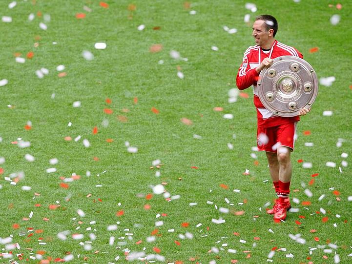 Franck Ribéry: schon im ersten Jahr die Meisterschale.