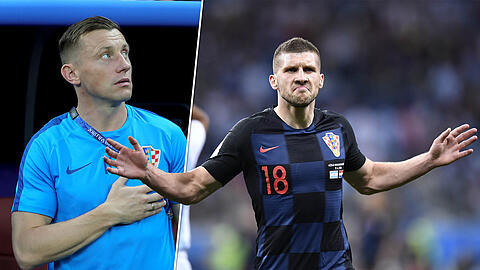 Stehen im Finale der WM 2018: Kroatiens Co-Trainer Ivica Olic (l.) und Angreifer Ante Rebic.