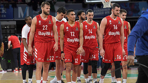 Betretene Gesichter bei den Bayern nach der 25-Punkte-Pleite gegen Kaunas.