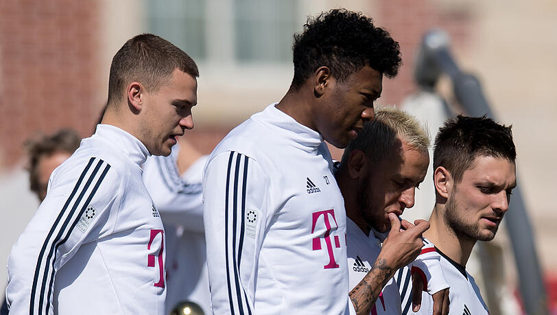 Wieder im Training dabei: Joshua Kimmich (l.)