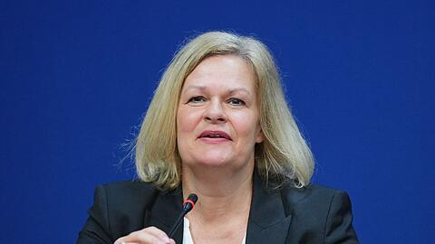 Nancy Faeser (SPD), Bundesministerin des Innern und Heimat, spricht.