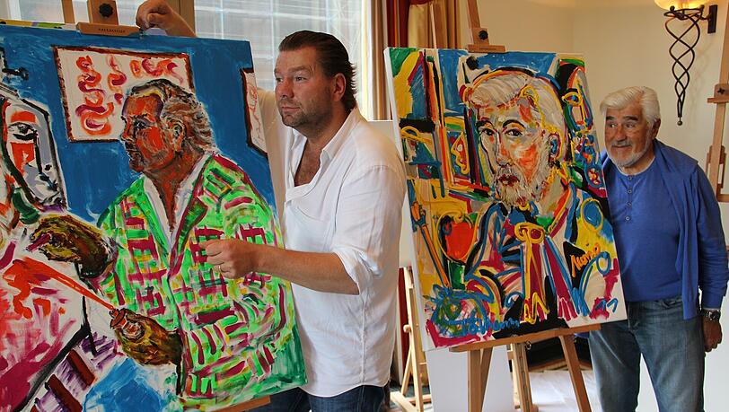 Markus Tollmann (li.) und Schauspiellegende Mario Adorf (re.) malten stunden-, manchmal auch tagelang Seite an Seite.