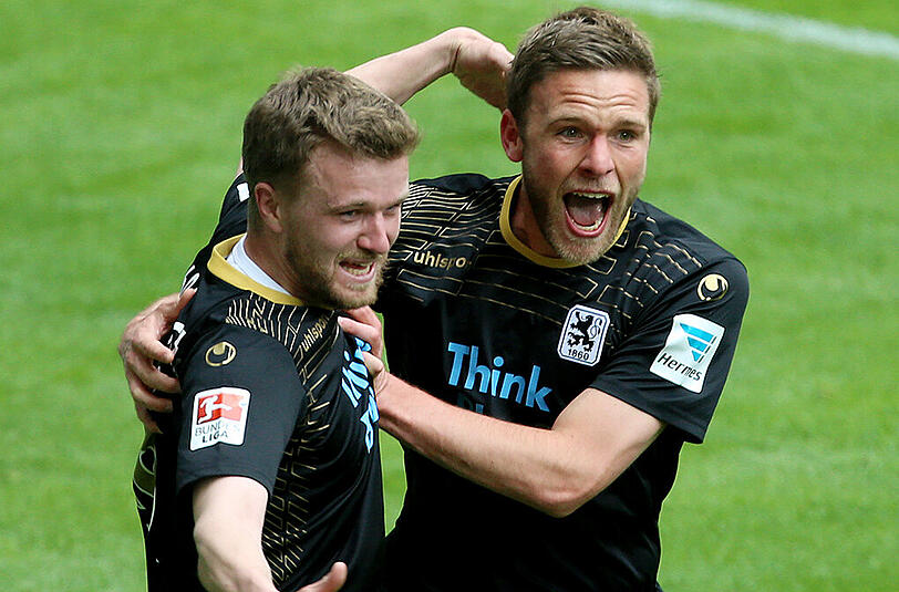 Früher im Trikot des TSV 1860, nun laufen Stephan Hain (l.) und Dominik Stahl für Unterhaching auf - und mussten sich im Pokal gegen Mainz 05 geschlagen geben.