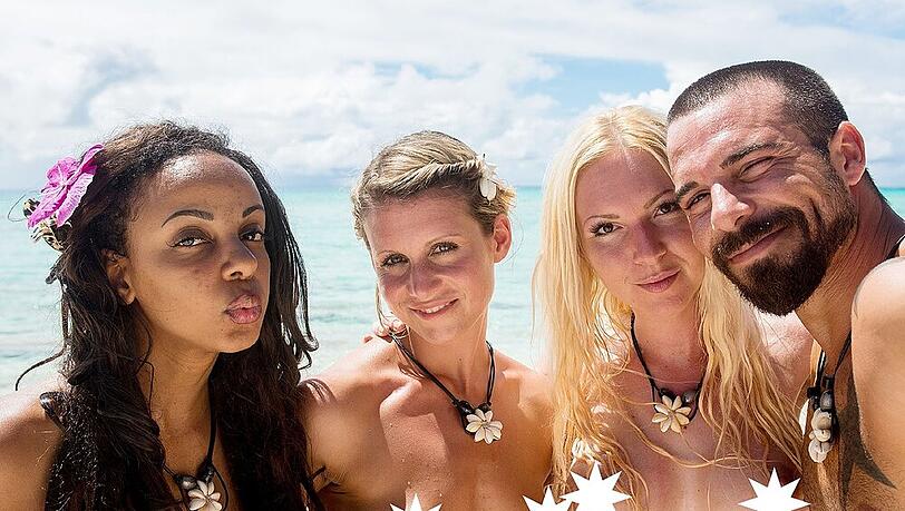 Bahati Venus (l.) mit ihren Kollegen aus "Adam und Eva" auf einer Südsee-Insel Bahati Venus (l.) mit ihren Kollegen aus "Adam und Eva" auf einer Südsee-Insel