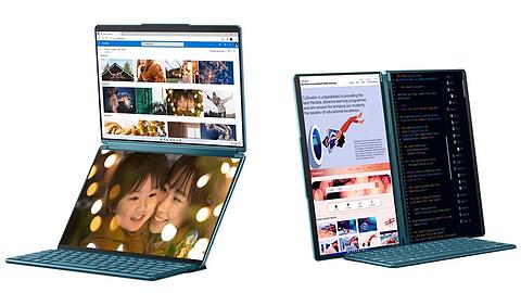 Das Yoga 9i von Lenovo hat zwei Bildschirme und eine Bluetooth-Tastatur.