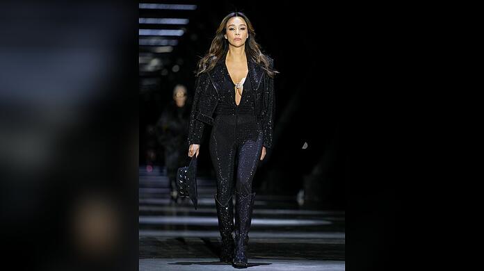 Verona Pooth bei ihrem Fashion-Week-Auftritt.