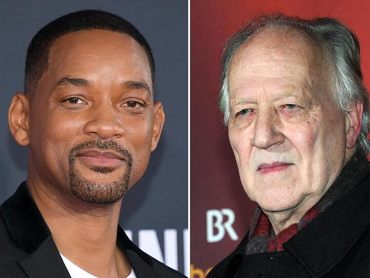 Will Smith (l.) macht sich über Filmregisseur Werner Herzog lustig.