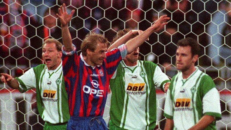 Jürgen Klinsmann bejubelt seinen Treffer zum entscheidenden 3:1 im Pokalfinale 1996. Jürgen Klinsmann bejubelt seinen Treffer zum entscheidenden 3:1 im Pokalfinale 1996.