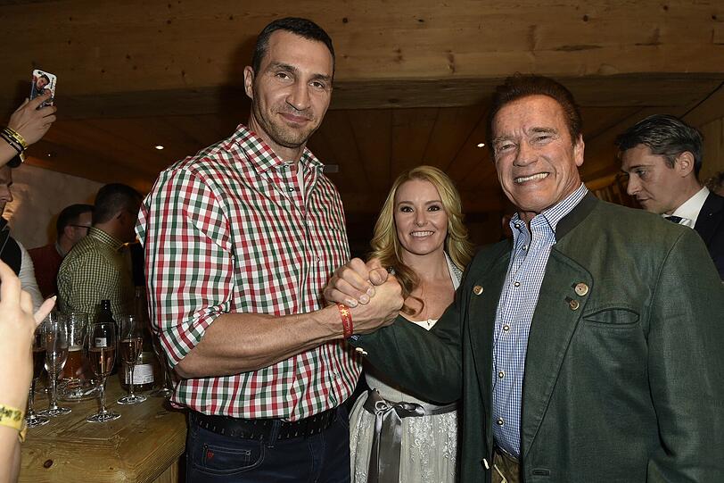 Wladimir Klitschko, Heather Milligan und Arnold Schwarzenegger