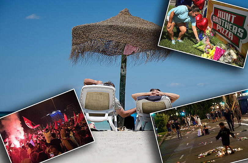 Weißer Strand, türkisblaues Meer, dazu zwei Liegestühle und Sonnenschein &ndash; so unbeschwert wünschen sich die Menschen ihren Urlaub. Wegen der aktuellen Ereignisse sind einige Urlauber allerdings sehr angespannt.