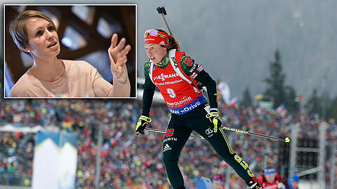"Laura ist in der Lage, die gleichen Leistungen abzurufen wie in Hochfilzen vergangenes Jahr, als sie fünf WM-Goldmedaillen gewonnen hat", sagt Neuner (kleines Bild) über Dahlmeier.
