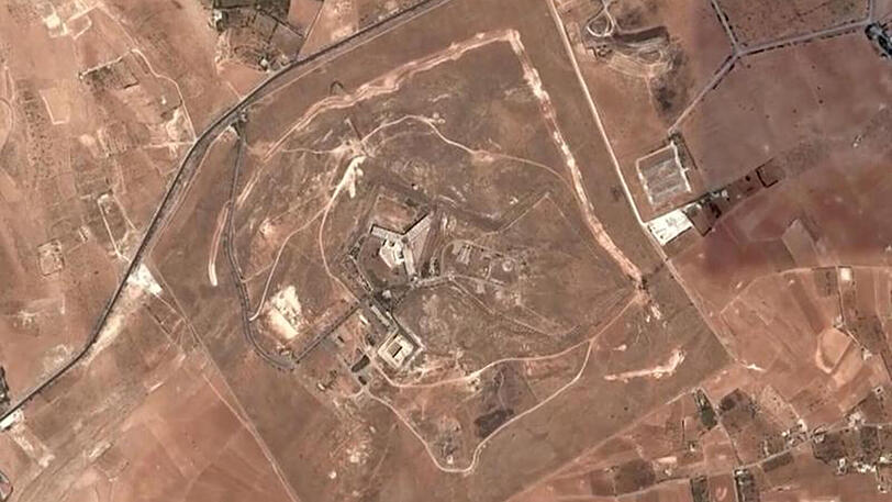 Das Militärgefängnis Saidnaja auf einer undatierten Illustration, 30km nördlich von Damaskus.
