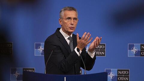 Nato-Generalsekretär Jens Stoltenberg bei einer Pressekonferenz im Hauptquartier des Verteidigungsbündnisses.
