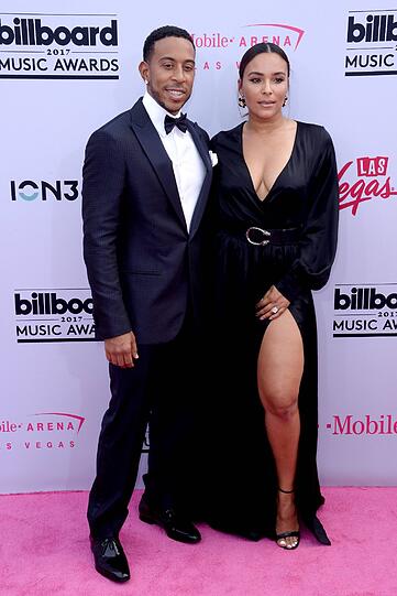 Co-Host Ludacris und seine Frau Eudoxie Mbouguiengue.