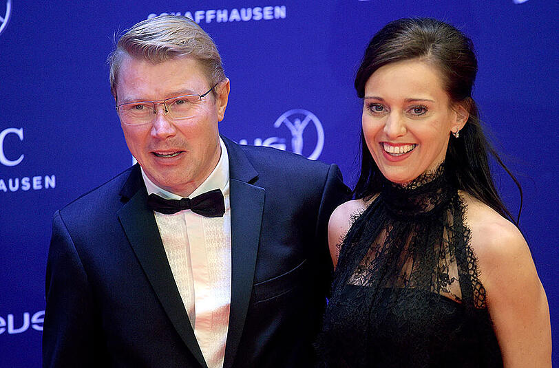 Ex-Rennfahrer Mika Häkkinen und Frau Erja