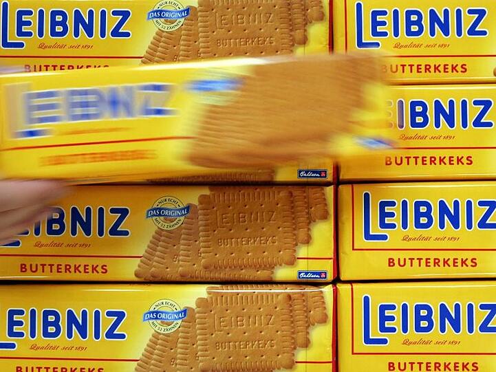 Palette mit Leibniz-Butterkeksen im Bahlsen-Werk in Barsinghausen: Das Hannoversche Keks-Imperium feiert in diesen Tagen sein 130. Firmenbestehen.