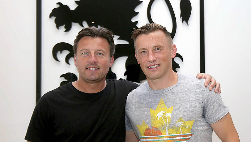 Der Trainer und sein Star: Kosta Runjaic und Ivica Olic. Der Trainer und sein Star: Kosta Runjaic und Ivica Olic.