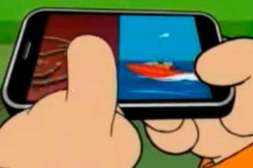 Ganz unverkennbar nutzen auch die Mainzelmännchen das iPhone.