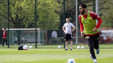 Aissa Laidouni beim Training von 1. FC Union Berlin auf dem neuen Trainingsplatz.