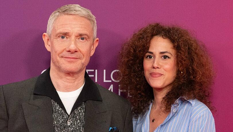 Rachel Benaissa und Martin Freeman: Am Mittwoch traten sie schon als Ehepaar auf. Rachel Benaissa und Martin Freeman: Am Mittwoch traten sie schon als Ehepaar auf.