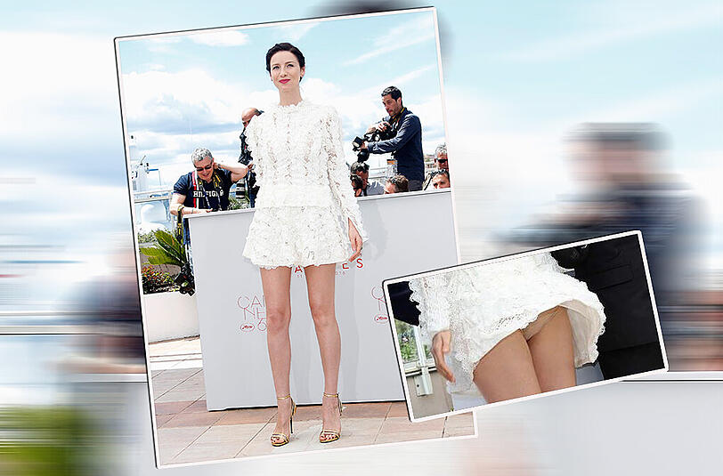 Oops, das war wohl der Wind: Caitriona Balfe zeigte sich vor den Fotografen für ihren neuen Film "Money Monster" freizügiger als geplant.