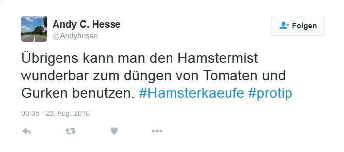 So amüsieren sich Twitter-User über die Hamsterkäufe im Konzept zur Zivilverteidigung.