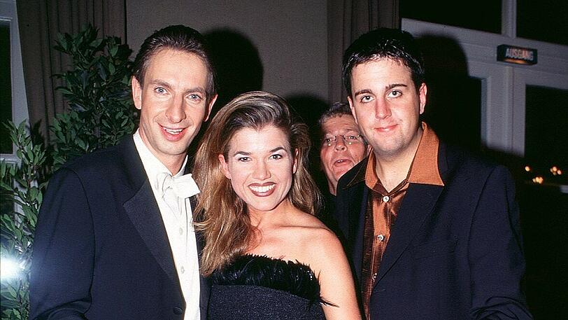 Ingolf Lück, Anke Engelke und Bastian Pastewka bei Verleihung des Bayerischen Fernsehpreises 1998 in München.