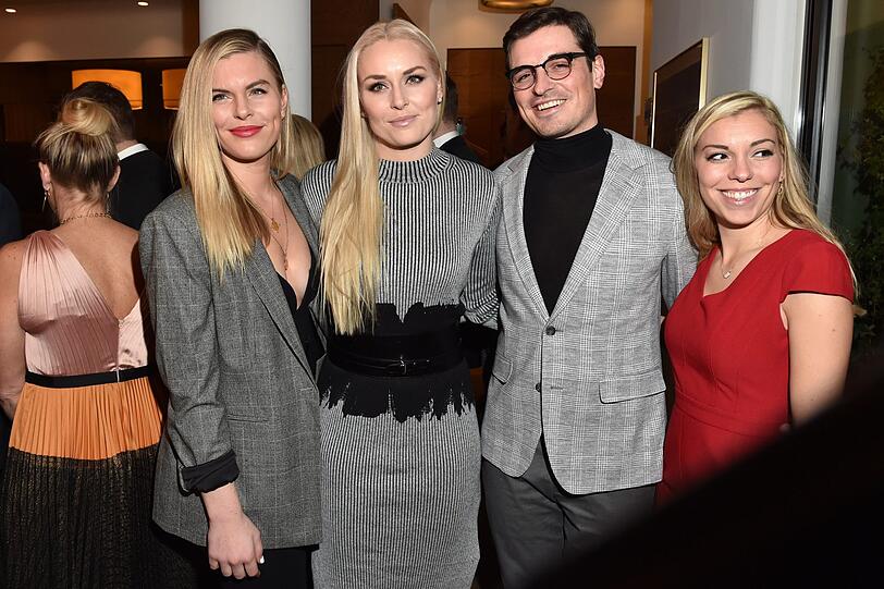 Lindsey Vonn mit Geschwistern Karin Kildow, Reed Kildow und Laura Kildow