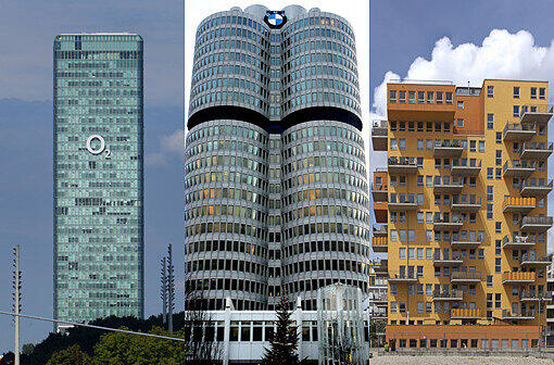 BMW, O2-Gebäude, das Wohnhochhaus von Otto Steidle: München ragt teilweise hoch hinaus.