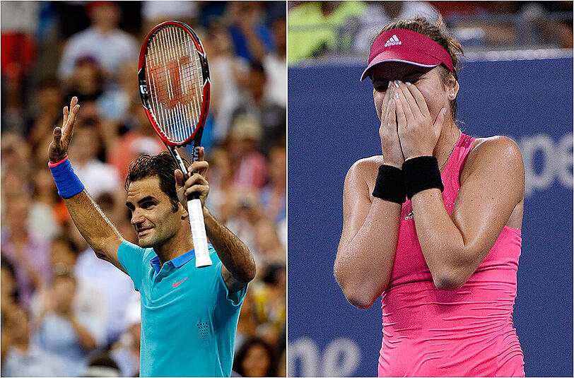 Roger Federer feiert souverän, die 17-jährige Belinda Bencic kann ihr Glück kaum fassen.