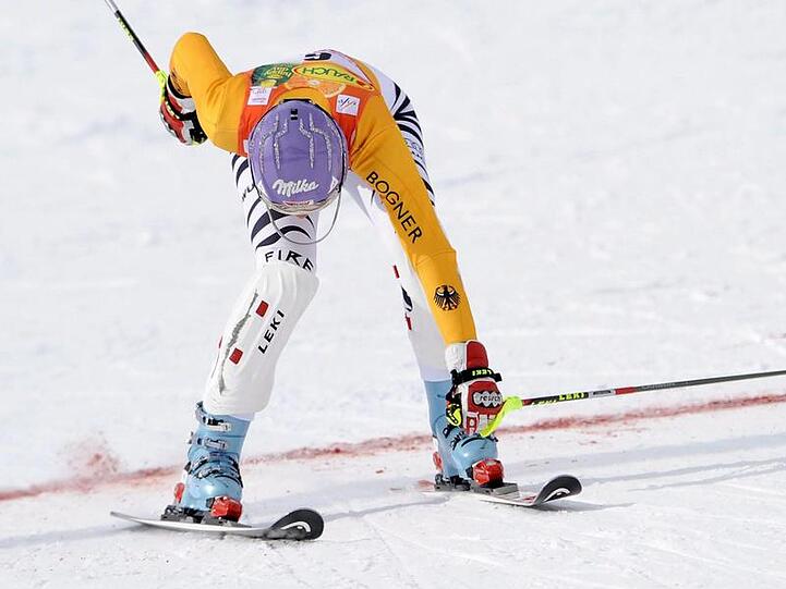 Als Erste im Ziel - mal wieder: Weltmeisterin Maria Riesch.