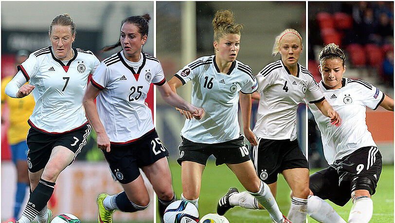 Vier aktuelle und eine zukünftige Spielerin des FC Bayern sind für den DFB bei der WM in Kanada am Start (l. - r.): Melanie Behringer, Sara Däbritz, Melanie Leupolz, Leonie Maier und Lena Lotzen. Vier aktuelle und eine zukünftige Spielerin des FC Bayern sind für den DFB bei der WM in Kanada am Start (l. - r.): Melanie Behringer, Sara Däbritz, Melanie Leupolz, Leonie Maier und Lena Lotzen.