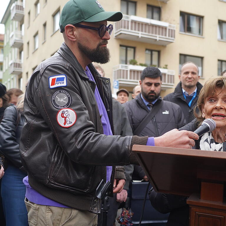 Der j&uuml;dische Hochschulprofessor Guy Katz und Charlotte Knobloch, Pr&auml;sidentin der Israelitischen Kultusgemeinde M&uuml;nchen und Oberbayern.