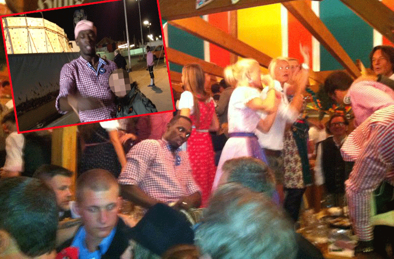 Der schnellste Mann der Welt wurde am Dienstag auf der Wiesn gesichtet. Die Bilder!