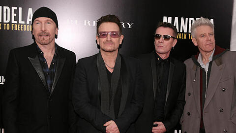 U2 bei einem Screening von "Mandela: Long Walk to Freedom" in New York