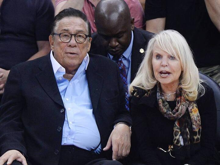 Sterling und seine Frau am Spielfeldrand der Clippers