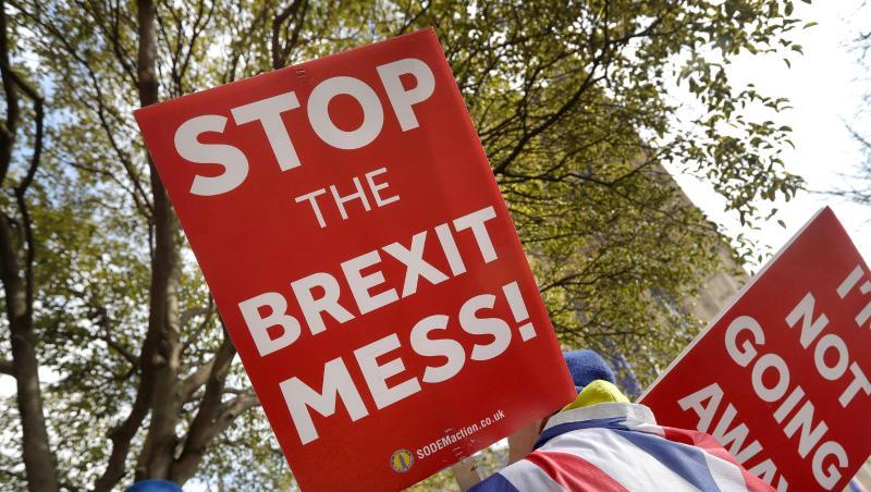 Anti-Brexit-Demonstranten vor dem Parlamentsgebäude in Westminster. Das Unterhaus sucht nach einer Alternative zum Austrittsabkommen. Anti-Brexit-Demonstranten vor dem Parlamentsgebäude in Westminster. Das Unterhaus sucht nach einer Alternative zum Austrittsabkommen.