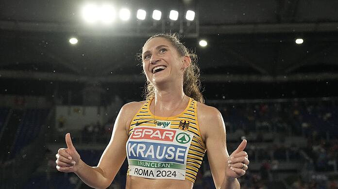 Hindernisläuferin Gesa Krause sicherte sich bei der EM in Rom die Silbermedaille.