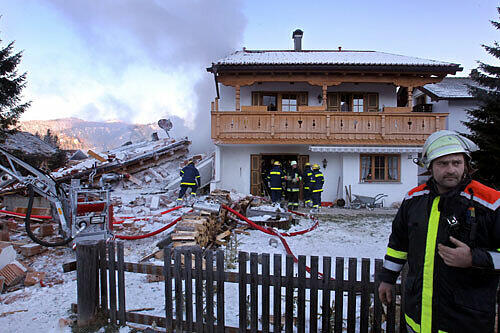 Krün: Das Haus wurde durch die Explosion zerstört