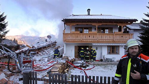 Krün: Das Haus wurde durch die Explosion zerstört Krün: Das Haus wurde durch die Explosion zerstört