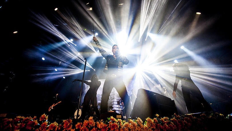 Live gibt er alles: Robbie Williams, hier bei einem Auftritt vor drei Jahren beim Musikfestival im dänischen Skanderborg.
